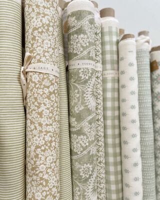 Vintage and French Inspired Fabrics by Peony and Sage Sage Green Window Treatments, Sage Green Fabrics, Sage Green Cottage Decor, Farmhouse Fabric Ideas, Peony And Sage Fabric, English Country Curtains, French Cottage Curtains, French Cottage Bedroom Decor, French Country Fabrics