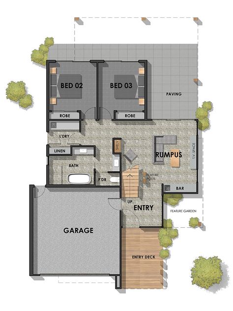 Mount Duneed 32 Display Home Ground Floor Plan Reverse Living Floor Plans, Cozy Small House, Layout House, Luxury Display, 2 Bedroom Floor Plans, Cape Style Homes, Triangle House, House Garage, House Layout Plans