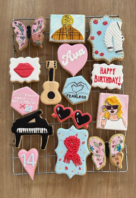 Taylor Swift Sugar Cookies personalised gift | Swiftie Taylor Swift Sugar Cookies Decorated, Taylor Swift Parties, Taylor Swift Themed Cookies, Taylor Swift Eras Cookies, Taylor Swift Birthday Cookies, Taylor Swift Cookies Decorated, Taylor Swift Sugar Cookies, Taylor Swift Cookies, Glazed Cookies