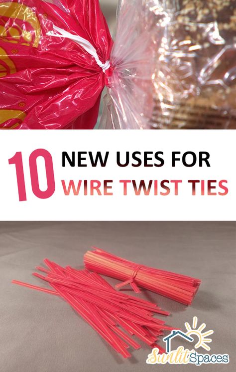 10 New Uses for Wire Twist Ties #twisttieuses #usesforwiretwistties #twistties Twist Ties Crafts Ideas, Twist Ties Crafts, Bread Ties Crafts, Bread Twist, Bread Ties, Repurpose Projects, Dollar Diy, Plastic Bottle Crafts Diy, Bread Tags