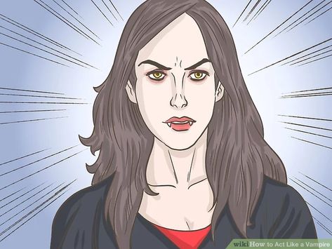 4 Ways to Act Like a Vampire - wikiHow Fun Vampire Aesthetic Outfit Modern, How To Act Like A Vampire, How To Be A Vampire, How To Become A Vampire, Vampire Biting Neck Drawing, Vampire Art Aesthetic, Neck Reference Drawing, Vampire Boy Aesthetic, Vampire Biting Neck