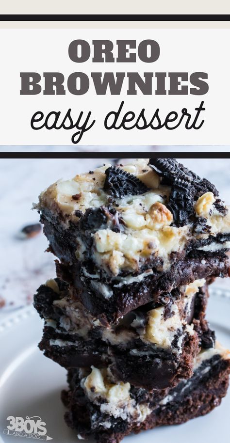 This OREO Cheesecake Brownies Recipe is so amazingly good! If you're craving a layered brownie recipe, this is the one! #oreorecipe #brownierecipe #dessertrecipe #3boysandadog Oreo Brownie Cheesecake, Oreo Cheesecake Brownies, Oreo Brownies Recipe, Oreo Cream Cheese, Cream Cheese Oreo, Cheesecake Brownies Recipe, Cream Cheese Brownies, Oreo Cream, Enchilada Casserole Recipes