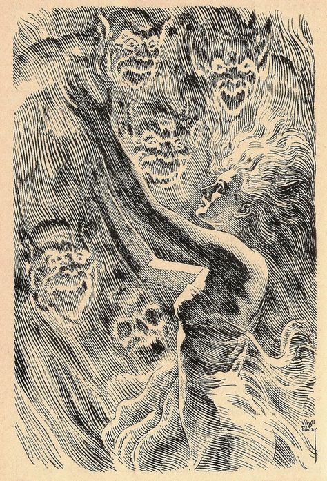 Negative Space Drawing, Virgil Finlay, The Four Winds, Visual Library, Four Winds, White Illustration, Sun Shirt, Arte Sketchbook, A Level Art