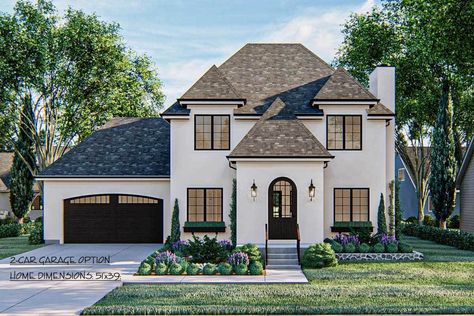 Plan Park, Advanced House Plans, Porch Types, Modern Cottage Style, European Plan, House Images, European Cottage, European House Plan, European House