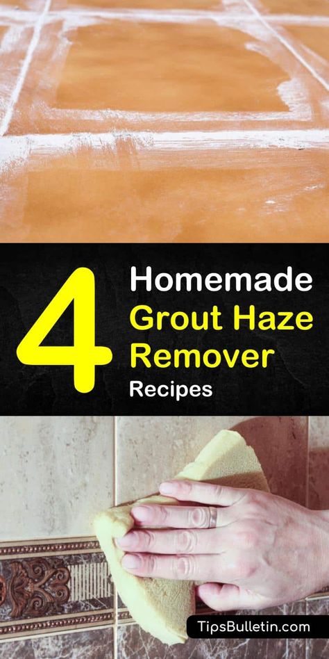 Learn how to make a homemade grout haze remover using vinegar and baking soda. Discover the best cleaning tips for tile floors and grouting. Find out what you can use on sensitive floor materials like stone and marble. #homemade #grout #haze #remover How To Remove Grout, Baking Soda Drain Cleaner, How To Clean Stone, Baking Soda Cleaner, Diy Grout, Grout Stain, Diy Cleaner, Vinegar And Baking Soda, Epoxy Grout