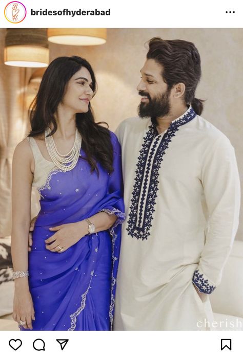 Sneha Reddy, Pearl Outfit, 12th Wedding Anniversary, Plain Saree, Allu Arjun, Engagement Dresses, Fancy Blouses, Fancy Dress Design, Fancy Blouse Designs