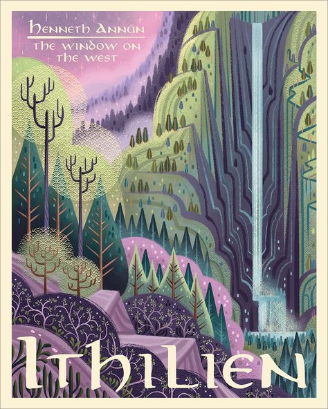 Ithilien, Beverly Arce Middle Earth Art, Film Vintage, Tolkien Art, Lotr Art, Retro Travel Poster, Have Inspiration, Book Posters, Legolas, Travel Wall Art