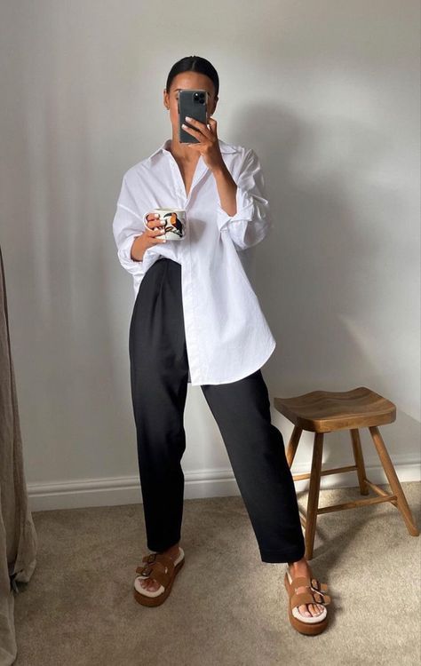 Oversized White Button Down Outfits, Oversized White Shirt Outfit, White Button Down Outfit, White Blouse Outfit, Formal Outfits For Women, Button Down Outfit, Classy Business Outfits, Oversized White Shirt, White Shirt Outfits