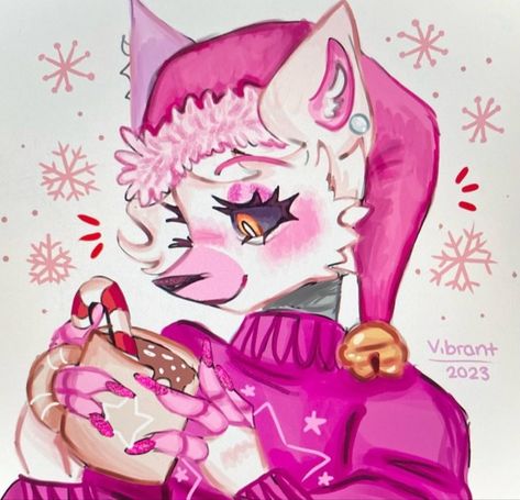 ❗️the art is not mine❗️ Mangle Fnaf Banner, Fun Time Foxy Fanart, Fnaf Christmas Icons, Fnaf Christmas Pfp, Funtime Foxy Pfp, Funtime Foxy Art, Fnaf Mangle Fanart, Fnaf Art Cute, Mangle Fnaf Fanart