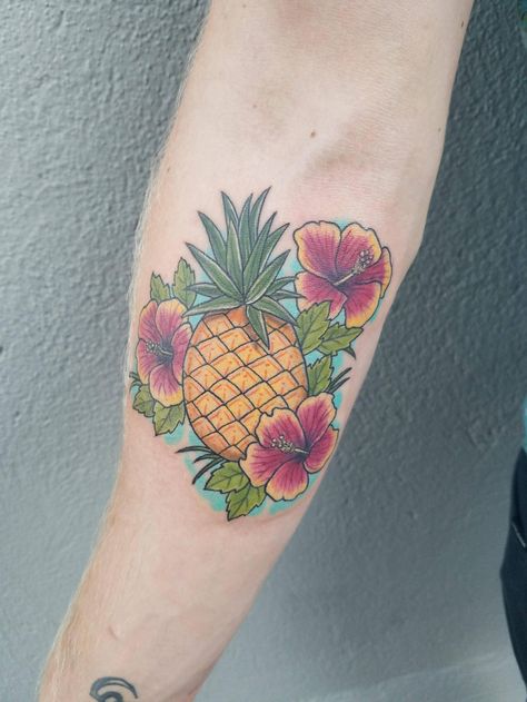 Pinapple Tattoos, Pineapple Drawing, Hawaii Tattoos, Pineapple Tattoo, Hibiscus Tattoo, Model Citizen, Ithaca Ny, Pokemon Tattoo, Nail Tattoo