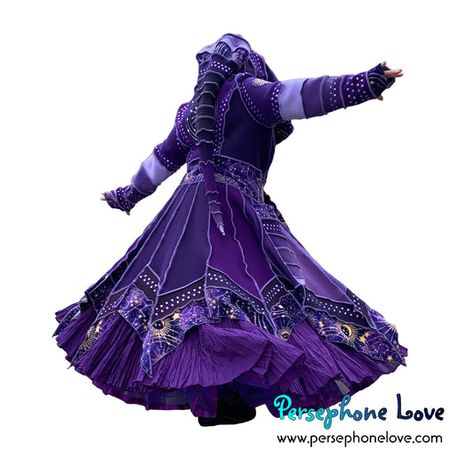 Sweatercoats & Hoodies – Persephone Love Water Inspired Outfits, Kinds Of Dress, Green Elf, Purple Pixie, Felt Fashion, Recycled Cashmere, Purple Coat, Coat Design, Character Outfits