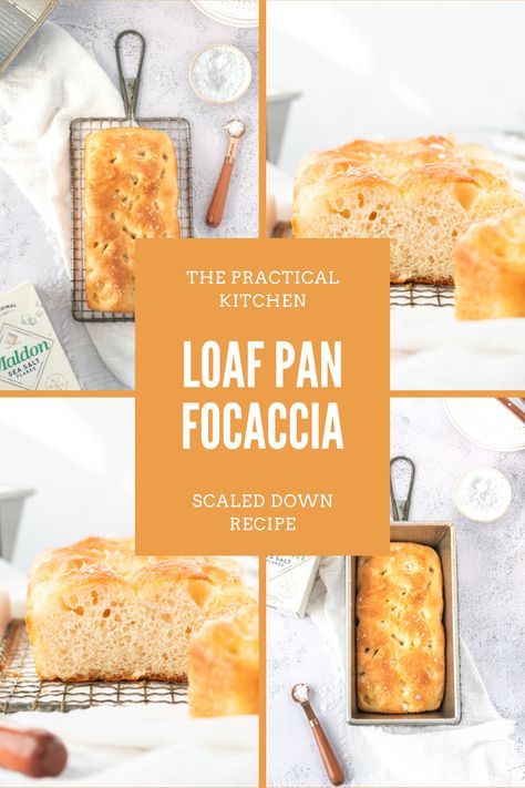 Mini Loaf Focaccia, Mini Loaf Pan Focaccia, Loaf Pan Focaccia, Bread Recipes Small Batch, Focaccia Bread Recipe Easy, Small Batch Bread, Loaf Pan Recipes, Mini Focaccia, The Practical Kitchen