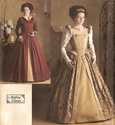 Simplicity Sewing Pattern 3782 Misses' Costumes, HH (6-8-... https://www.amazon.ca/dp/B0030N7DZO/ref=cm_sw_r_pi_dp_U_x_mt8EDbNJMHX2M Elizabethan Gown, Elizabethan Dress, Elizabethan Costume, Gown Costume, Gown Sewing Pattern, Elizabethan Era, Ren Fest, Costume Sewing Patterns, Gown Pattern