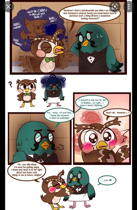 Tiansheng Animal Crossing, Brewster Animal Crossing Fan Art, Blathers X Brewster, Tom Nook X Red, Brewster Animal Crossing, Animals Crossing, Animal Crossing Funny, Animal Crossing Fan Art, Animal Crossing Memes