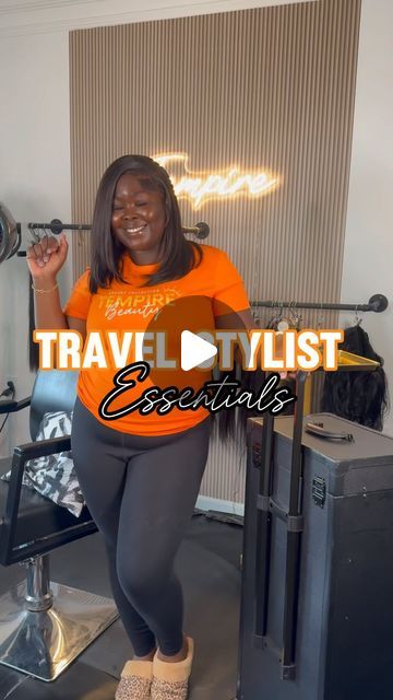 DMV Wig Stylist/Creator on Instagram: "TRAVEL STYLISTS/ARTISTS!! You need this 🧡🗣️  Ever since I upgraded my travel kit I literally saw a SHIFT in my business! When showcasing your craft whatever it may be it’s important to remember that clients want the results yes, but they also are investing in YOU! So it’s your job to provide them results, but also an ✨experience✨  And let’s be real anybody who has done travel services knows it can get very hectic very quickly, and you can move a WHOLE lot faster when you as the stylist are organized and look professional.   Everytime I travel and show up with my kit to an event, photoshoot, bridal service.  I always end up passing out my business cards to people who approach me asking me for my information SOLELY because I looked professional and th Traveling Hair Stylist, Traveling Hairstylist, Famous Witches, Event Photoshoot, Stylist Kit, Flight Essentials, Travel Hairstyles, Instagram Travel, Hot Tools