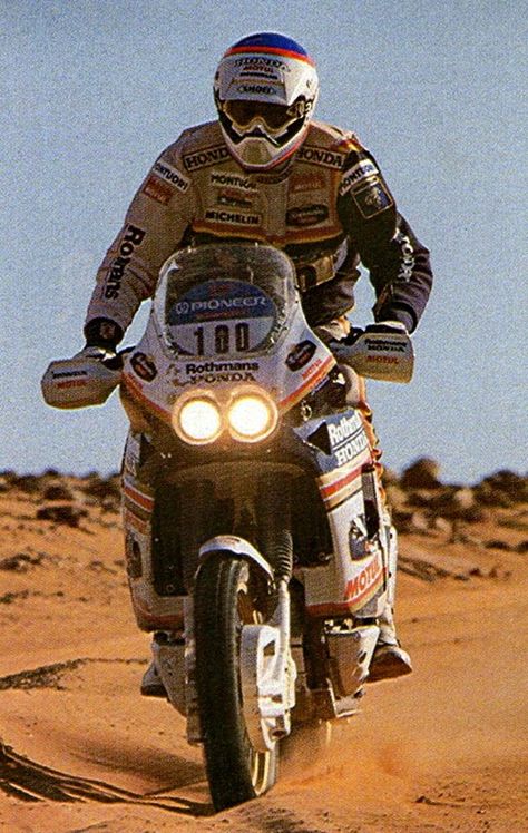 Gilles Lallay, Honda NXR 820 V, Dakar Rally 1989. Yamaha Xt 600, Enduro Vintage, Paris Dakar Rally, Dirt Bike Gear, Honda Africa Twin, Dakar Rally, Rally Raid, Yamaha Racing, Vintage Skateboards