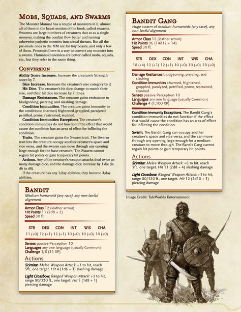 Dnd monsters/creatures 5e Bandit Stat Block, Dnd Bandit Stats, Dnd Bandit, Necromancy Spells, 5e Monsters, Dungeons And Dragons Rules, Dnd Stats, Dnd Campaign, Dungeon Master's Guide