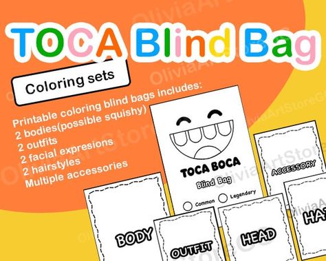 2 Hairstyles, Diy Blinds, Coloring Page Printable, Blind Bag, Diy Crafts For Kids Easy, Blind Bags, Facial Expressions, Bag Set, Printable Coloring Pages