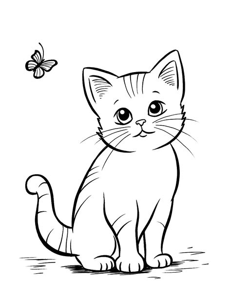 75 Cat Coloring Pages: Free Printable Sheets Cat Coloring Pages Free Printable, Printable Cat Coloring Pages, Kids Christmas Coloring Pages, Pikachu Coloring Page, Cat Coloring Pages, Kittens Coloring, Monster Truck Coloring Pages, Aesthetics Art, Cat Outline