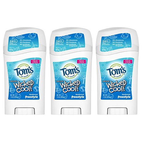 Tom's of Maine Aluminum-Free Wicked Cool! Natural Deodorant for Kids, Freestyle, 1.6 oz. 3-Pack (Packaging May Vary) #ad Kids Deodorant, Deodorant Aluminum Free, Deodorant For Women, Aluminum Free Deodorant, Antiperspirant Deodorant, Deodorant Spray, Antiperspirant, Natural Deodorant, Natural Fragrances