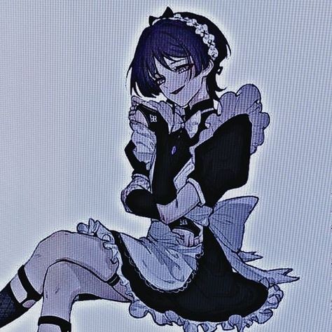 Genshin Maid Pfp, Scaramouche Maid Dress, Scaramouche Maid Outfit, Maid Scaramouche, Maid Pfp, Emo Girl Wallpaper, Scaramouche Icon, Scaramouche Genshin, Anime Devil