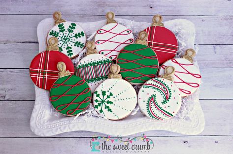 The Sweet Crumb Christmas Ornaments Christmas Cookies Decorated For Kids, Christmas Cookies Decorated Royal Icing, Christmas Ornament Cookies, Decorated Christmas Cookies, Christmas Cutout Cookies, Christmas Sugar Cookies Decorated, Royal Iced Cookies, Christmas Cutouts, Ornament Cookies