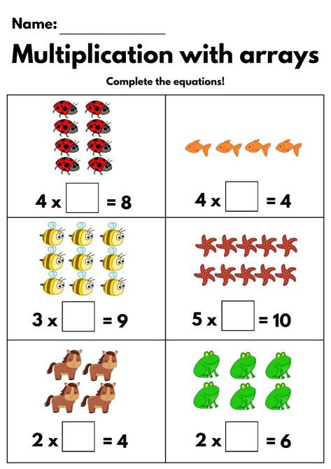 single digit multiplication worksheets Grade 3 Multiplication Worksheets, Multiplication Practice Worksheets, Array Worksheets, Printable Multiplication Worksheets, Multiplication Arrays, Math Drills, Multiplication Practice, Math Sheets, Learning Mathematics