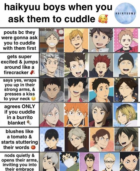 Haikyu Characters As Boyfriends, Asahi Headcanons, Asahi X Yn, Haikyu Headcannons, Haikyuu X Y/n, Anime Chart, Watch Haikyuu, Haikyuu Memes, Haikyuu Meme