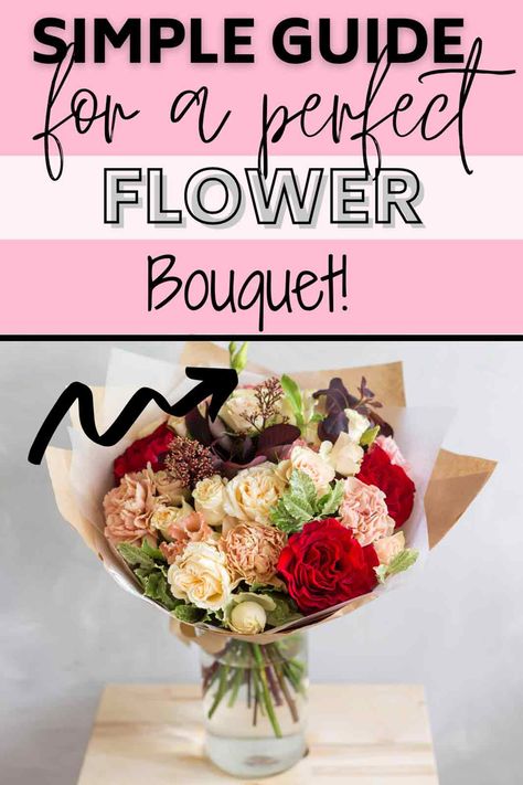 Simple Guide for a Perfect Flower Bouquet How To Arrange A Bouquet Of Flowers, Easy Diy Flower Bouquet, Diy Flower Arrangements Gift, How To Make A Flower Bouquet, Diy Bouquet Gift, Cut Flower Food, Easy Dyi, Happy Birthday Bouquet, Floral Design Business