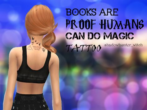 Dollhouse Melanie, Cc Skin, Cc Top, Sims 4 Tattoos, Magic Tattoo, Skin Details, Sims 4 Cc Skin, The Sims 3, Witch Books