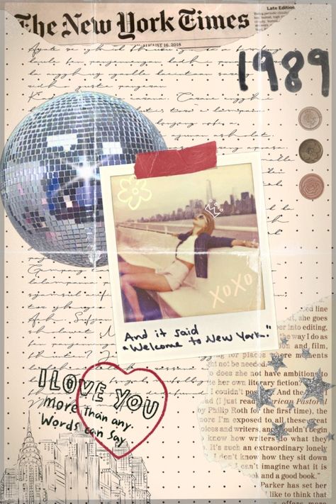 1989 Journal Page, 1989 Scrapbook, Taylor Journal, Bulletin Journal, Welcome To New York, Bujo Layout, Bulletin Journal Ideas, Birthday Scrapbook, Journal Inspo