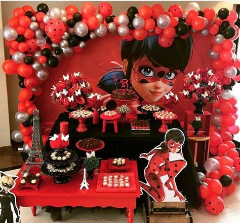 Ladybug Birthday Decorations, Ladybug Birthday Theme, Ladybug Party Decorations, Miraculous Ladybug Party, Ladybug Cakes, Ladybug Cake, Ladybug Girl, Ladybug Decorations, Ladybug Birthday Party