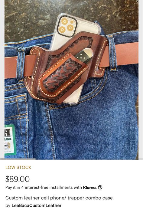 Leather Phone Holster Pattern, Leather Phone Case For Belt, Ariat Belts, Leather Holster Pattern, Leather Phone Case Handmade, Diy Leather Tools, Leather Knife Sheath Pattern, Diy Leather Working, Handmade Leather Work