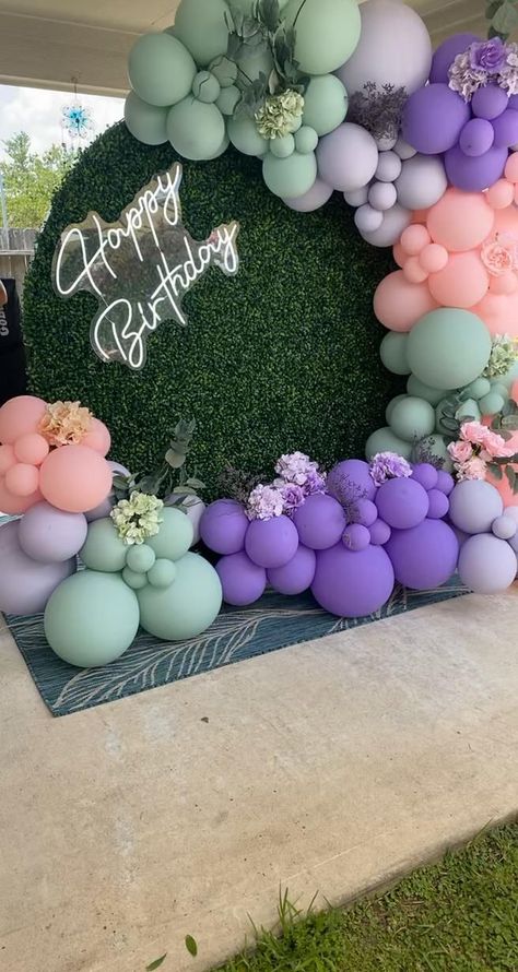 Spring Fling Party Decorations, Floral Video, Decorations Diy Party, 18th Birthday Decorations, Bridal Shower Balloons, Birthday Party Decorations Diy, Diy Balloon Decorations, Girl Birthday Decorations, Seni Dan Kraf