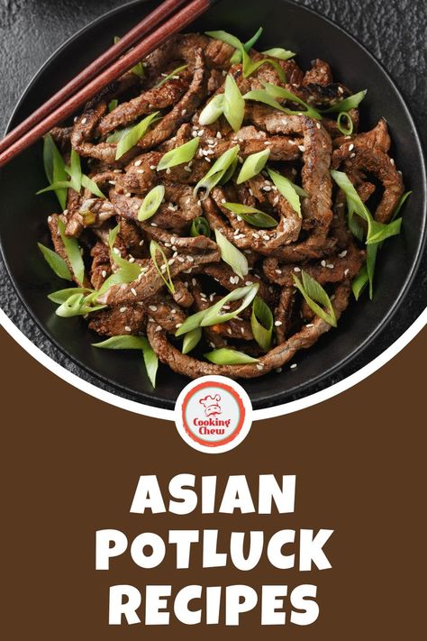 These best Asian potluck recipes showcase famous Asian-inspired dishes, ranging from starters and sides to mains and desserts. Asian Potluck Dishes, Korean Potato Salad, Asian Potluck, Zesty Salad, Bulgogi Recipe, Potluck Ideas, Asian Slaw, Kimchi Fried Rice, Bulgogi Beef