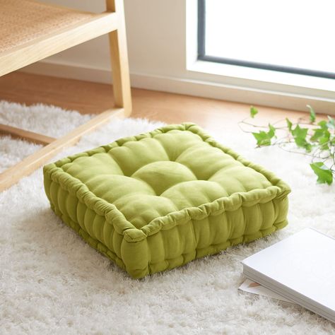 PRICES MAY VARY. Velvet Add decorative flair to any room with this fashionable tufted square floor pillow Perfect to use as extra seating to invite friends and family to gather around comfortably Made from glamorous velvet in shimmering lemon-lime with a cloth handle for easy transport Square pillow measures 18" wide x 18" deep x 5" high Safavieh has been a trusted brand in home furnishings for over 100 years, providing quality craftsmanship and unmatched style; Begin your rug and furniture sear Square Floor Pillows, How To Clean Pillows, Spindle Dining Chair, Brooklyn Heights, Intelligent Design, Large Pillows, Take A Seat, Floor Cushions, Floor Pillow