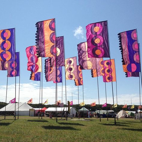 Welcome to Liz Cooke Flags Flags Design Ideas, Diy Festival Ideas, Flag Decorating Ideas, Festival Art Installation, Music Festival Decor, Wedding Fest, Festival Flags, Community Festival, Bear Wedding