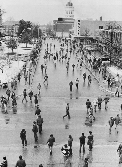 Lowry Street, University of Missouri campus, Columbia, MO; source: 1974 Savitar Columbia Missouri, Columbia Mo, University Of Missouri, Missouri, Paris Skyline, Dolores Park, Columbia, Louvre, University