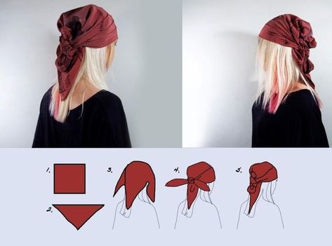 Diy Headscarf, Diy Head Scarf, Headscarf Ideas, Knot Ponytail, Donne Calve, Kostuum Halloween, Ponytail Wrap, Hairstyles Beach, Hair Scarf Styles