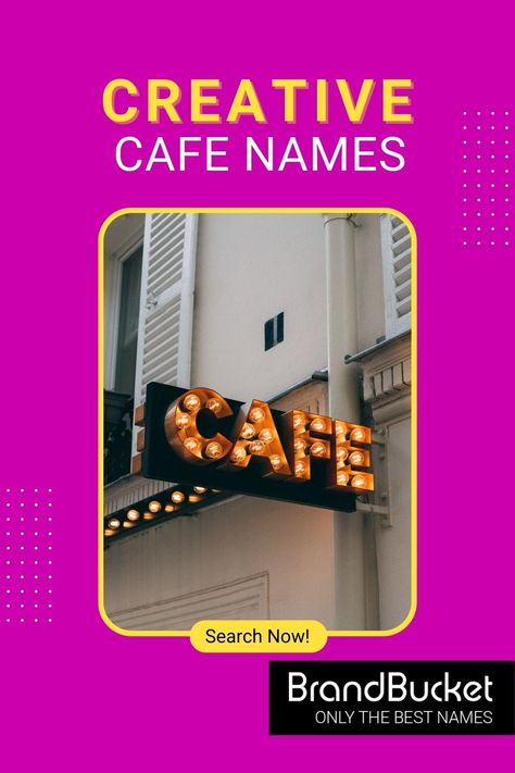 This curated and catchy list of cafe name ideas will give you the inspiration you need to get started with your own cafe business. Check out the names! Cafe names ideas, cafe names ideas logo, Cafe names ideas creative, Cafe names ideas inspiration, Cafe names ideas coffee, Cafe name design, Cafe name board, food business name, premium domain names, business name generator, business names, name generator, short brand name, business name ideas unique Restaurant Name Board Design, Unique Cafe Name Ideas, Cafe Names Ideas Inspiration, Aesthetic Cafe Names, Cafe Names Ideas Logo, Unique Cafe Names, Cafe Names Ideas Creative, Business Name Ideas Unique, Name Ideas Unique