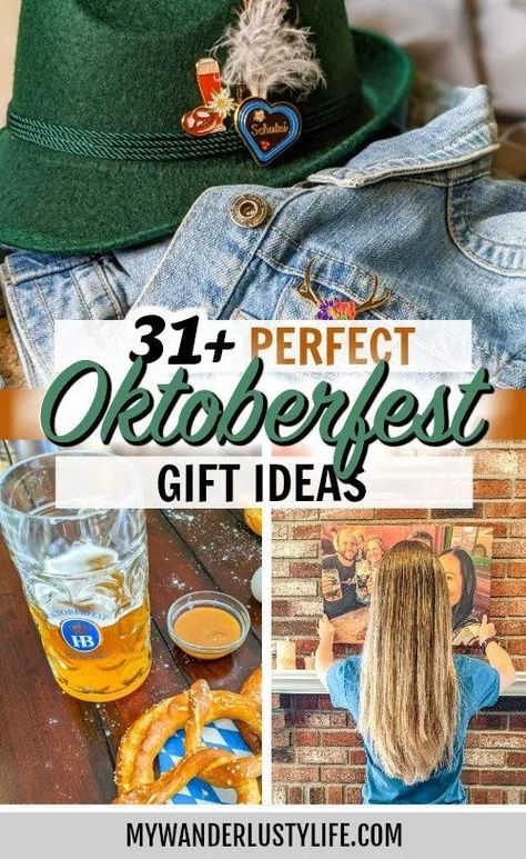 oktoberfest gift ideas, perfect gifts for oktoberfest lovers: gifts for pretzel lovers, gifts for dirndl and lederhosen wearers, Oktoberfest gifts for the home, Oktoberfest gifts for the holidays, Munich gifts, and more! #oktoberfest #giftguide #christmas #mywanderlustylife #munich Oktoberfest Crafts Diy, Oktoberfest Party Favors, Oktoberfest Gift Basket, Oktoberfest Fashion, German Party, Bavarian Pretzel, Time Budget, Oktoberfest Outfits, Oktoberfest Food