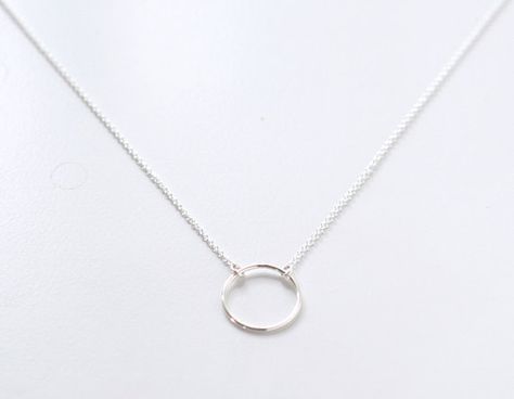 Halo necklace sterling silver open circle ring simple por edor Open Circle Ring, Delicate Silver Necklace, Open Circle Necklace, Rosary Jewelry, Silver Necklace Simple, Halo Necklace, Ring Simple, Circle Ring, Layered Jewelry