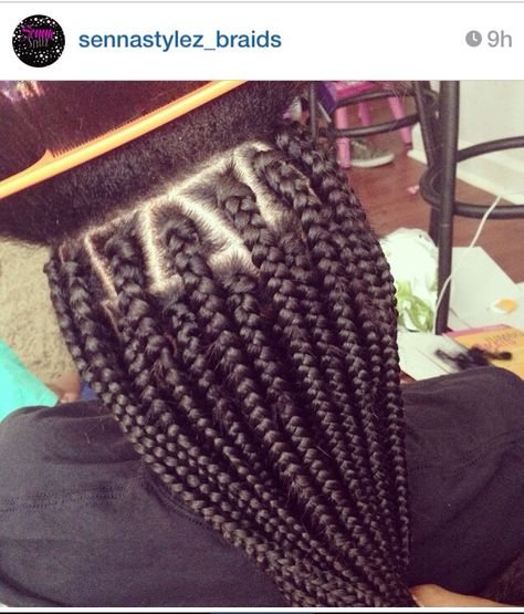 Box braid -cornrows Box Braids With Cornrows, Braids With Cornrows, Braid Cornrows, Braid Beauty, Hairstyles With Box Braids, Protective Hair, Box Braid, Flat Twist, Cornrows Braids