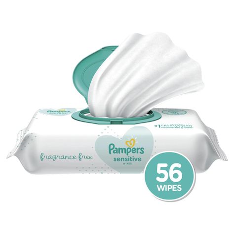 Pampers Sensitive Baby Wipes, 1 Pop-Top Packs, 56 Total Wipes - Walmart.com Pampers Sensitive Wipes, Pampers Wipes, Pampers Swaddlers, Baby Cleaning Products, For Healthy Skin, Baby Shampoo, Pop Top, Wet Wipe, Baby Wipes