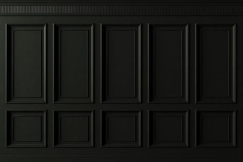 Black Moulding Wall, Black Wood Paneling, Black Wall Paneling, Photo Classic, Black Molding, Speak Easy, Accent Wall Designs, Wooden Wall Panels, Wall Designs