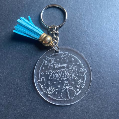 Disney Cruise Line Fantasy Keychain With Blue Tassel Cruise Wedding Favors, Disney Cruise Wedding, Disney Dream Cruise, Disney Cruise Vacation, Fe Gifts, Corporate Giveaways, Cruise Gifts, Fish Extender, Disney Bounding