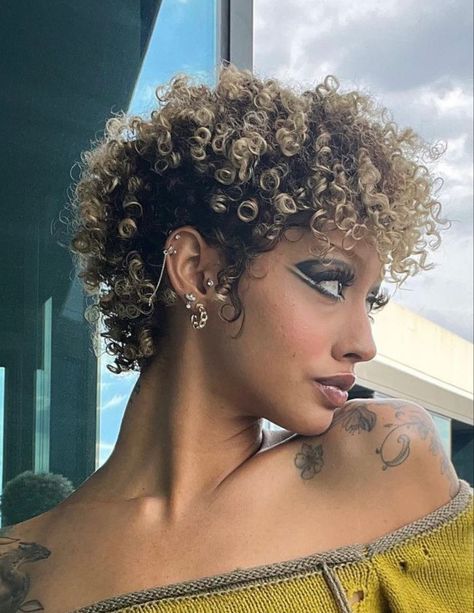 Curly Wolf Cut Black Women, Coily Mullet, Curly Pixie Mullet, Curly Mullet Hairstyle Women Black, Short Mullet Curly Hair, Short Hairstyles Wavy Hair, Short Hairstyles Wavy, Short Curly Hair Mullet, 3c Mullet