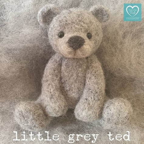 How She Felt - It's Teddy Tuesday!!!! This week I'm... Needle Felted Teddy Bear Tutorial, Needle Felted Teddy Bears, Needle Felt Teddy Bear, Needle Felted Bears, Baby Seal Pup, Felted Teddy Bear, Felt Houses, Felted Bear, Felting Animals