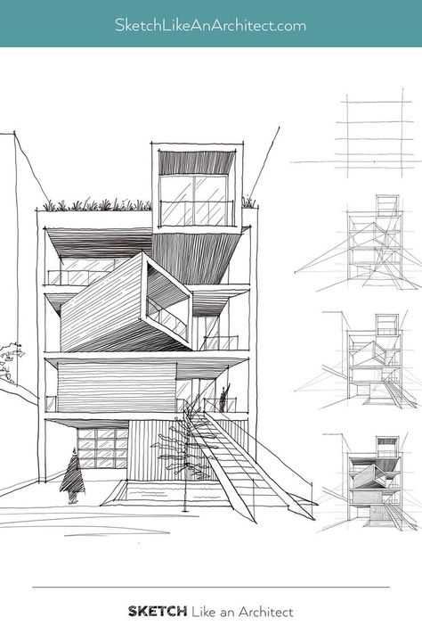 Structure Drawing Building, Learn To Draw Buildings, Egd House Drawings, Planometric Drawing Architecture, How To Architecture Sketch, Prespective Sketches Building Easy, Building Structure Drawing, Building Architecture Design Drawing, Architecture Drawing Step By Step