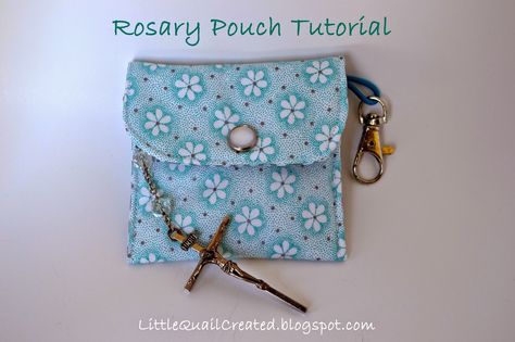 Little Quail: Lenten Sewing - Single Pocket Rosary Pouch Study Bag, Rosary Pouch, Pocket Tools, Rosary Case, Pocket Rosary, Retreat Gifts, Catholic Crafts, Pink Thread, Religious Crafts